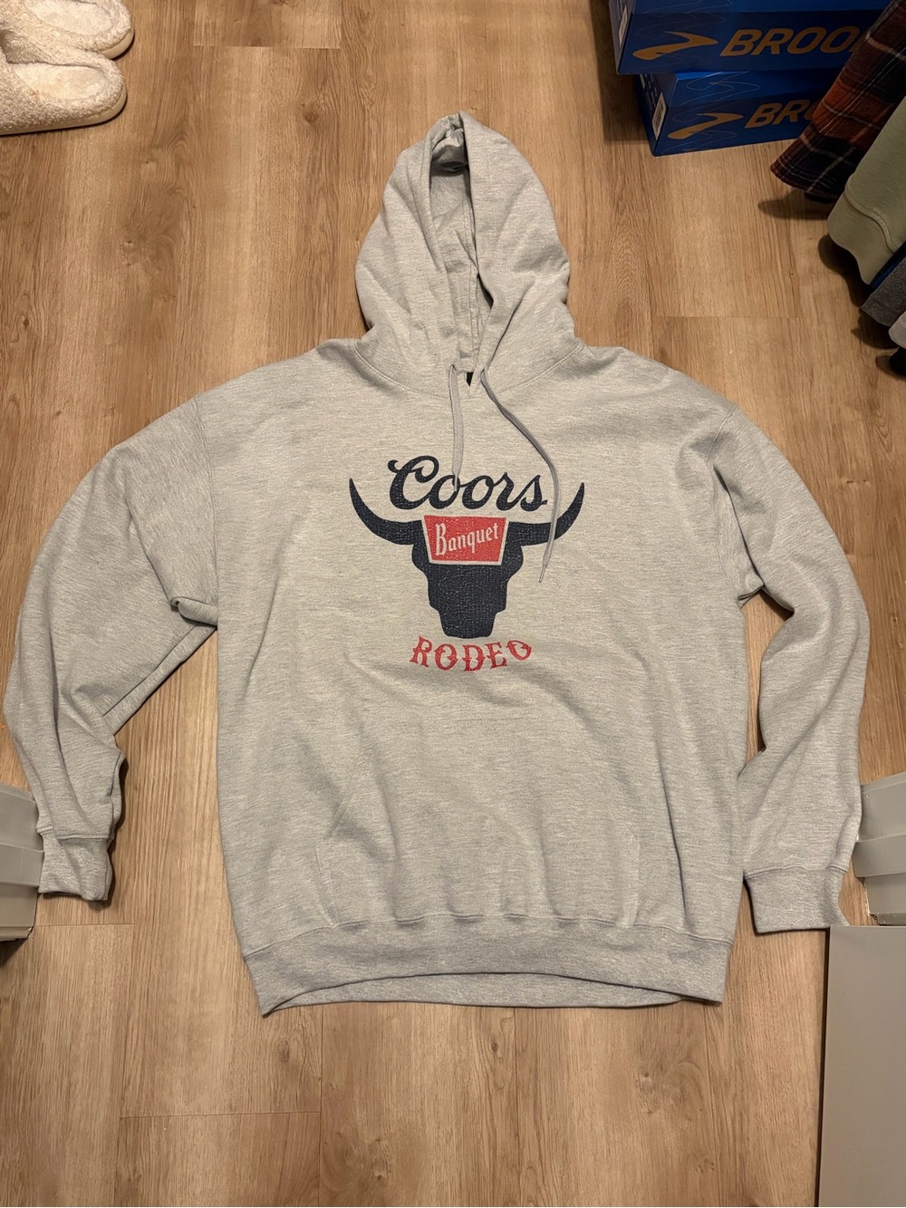 Gildan Light Gray Coors Rodeo Graphic Hoodie